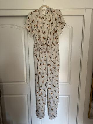 1X - White with Yellow Floral Romper - RSV|83208