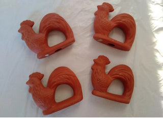 4 TerraCotta Napkin Rings #62 VV MTS|99218