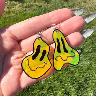 Melty Smiley Dangle Earrings - Transparent MTS|59790