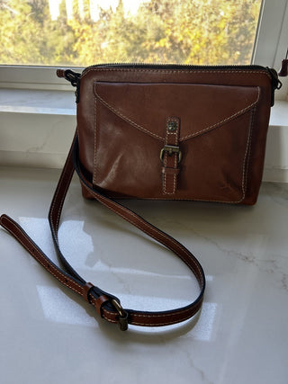 RARE Patricia Nash Avellino Brown Crossbody  Leather Handbag