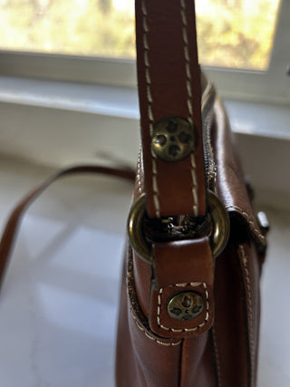 RARE Patricia Nash Avellino Brown Crossbody  Leather Handbag