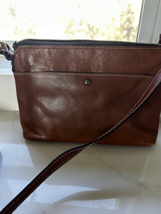 RARE Patricia Nash Avellino Brown Crossbody  Leather Handbag