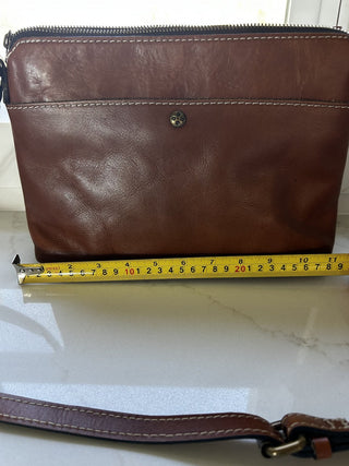 RARE Patricia Nash Avellino Brown Crossbody  Leather Handbag