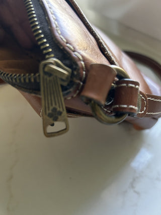 RARE Patricia Nash Avellino Brown Crossbody  Leather Handbag