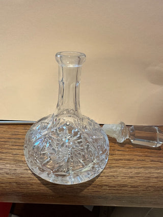 Vtg. Lenox Cut Crystal Pinwheel pattern Squat Decanter w/stopper RCD