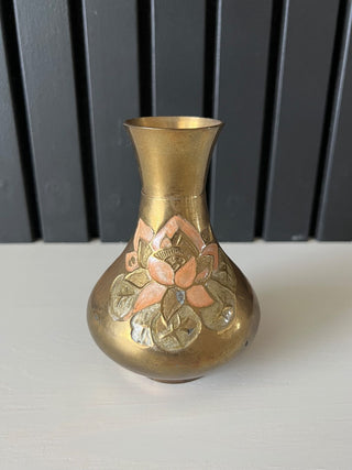 Vintage brass and enamel vase RSV|105392