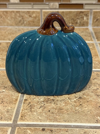 Teal Green Ceramic Thankful Pumpkin Decor RCD|112753