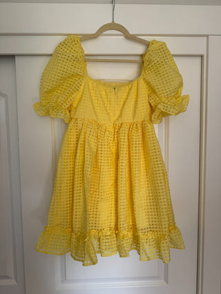 Medium - Yellow Puff Sleeve Dress - RSV|83205