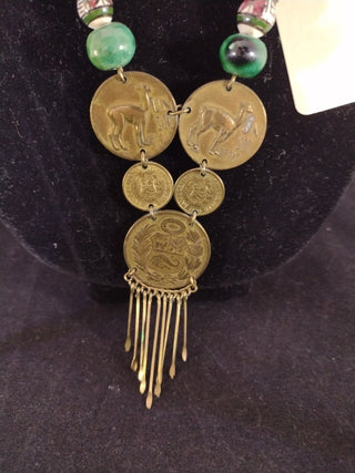 Vintage Peruvian Coin Necklace RCD|74286