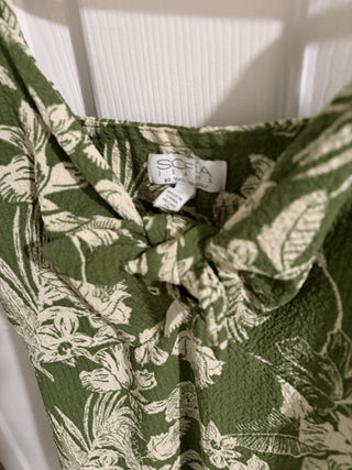 Women's Sofia Vergara Medium Olive Hawaiian Floral Maxi Dress RCD|158813