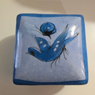 Blue Tonala Mexican Ceramic Jewelry Box