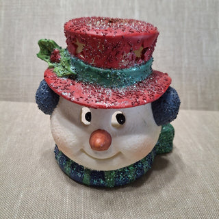 Snowman Head Ceramic Candle Holder MTS|124143