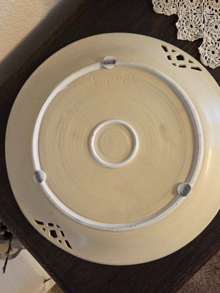 Hand-Painted Stoneware "Iris" Platter, 14-1/2", RCD