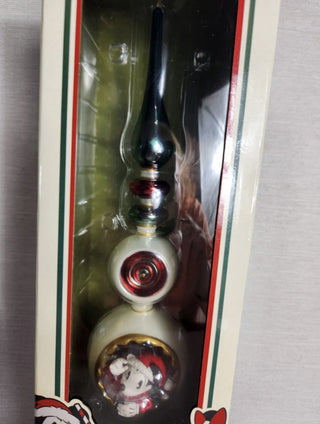 Disney Store Glass Mickey and Minnie Mouse Christmas Tree Topper-RSV|122234