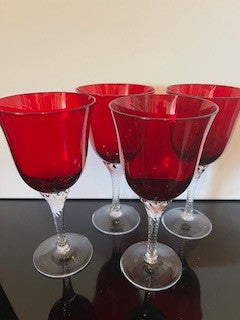 #2383 Red Glass Stemware 4-set RSV|112558