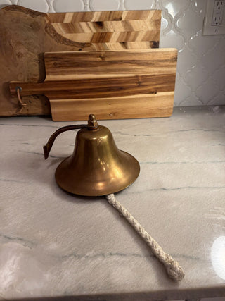Brass Nautical Bell with pull and wall mount|107124
