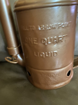 Vintage  copper plated swingspout 1 qt oil can