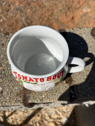 AS IS retro ceramic tomato soup recipe mug
