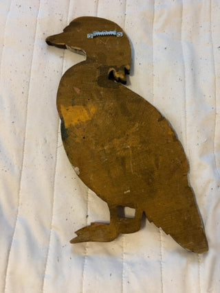 JP hand-painted wooden wall-hanging carving of a wood duck drake
