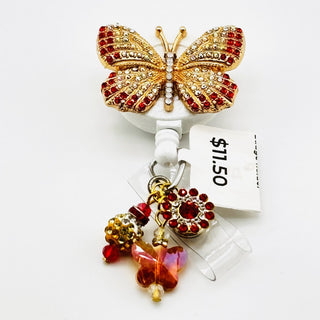 Golden/Orange Butterfly Badge Holder|76235