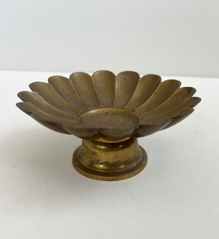 Vintage brass pedestal bowl RSV|86768