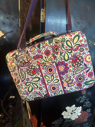 Vera Bradley Julia Satchel Paisley Floral Multicolor Purple Laptop Bag #63 VV MTS|103170