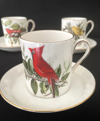 Royal Tuscan Audubon Birds Demitasse 7 cup and Saucers Fine Bone China England #63 VV MTS|110991