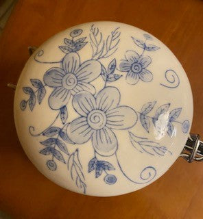 Vintage Blue & White Ceramic Canister