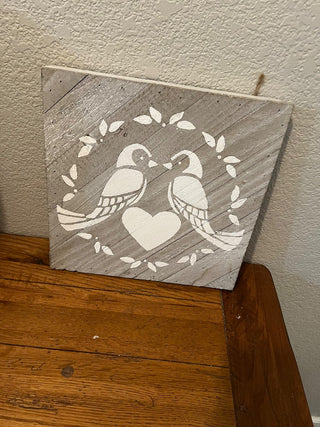 Wood Stencil Heart Plaque RCD