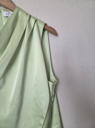 NEW! House of Harlow green satin split tank RSV|161222