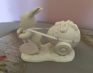 #62 VV Dept 56 Snow Bunnies 1994 Easter Delivery - Pulling Easter Egg Cart MTS