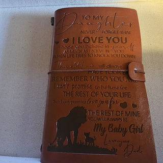 Brown leather junk journal  to my daughter|87755