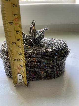 Handwoven Beaded Wire Trinket Box -RSV|97715