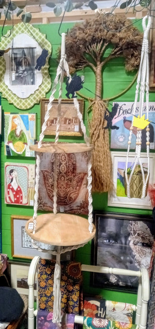 MW Macrame Hanging Wood Shelf MTS|145385