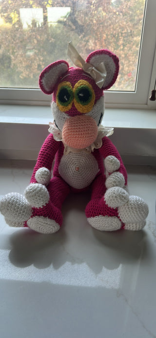 Hand crochet large pink panter