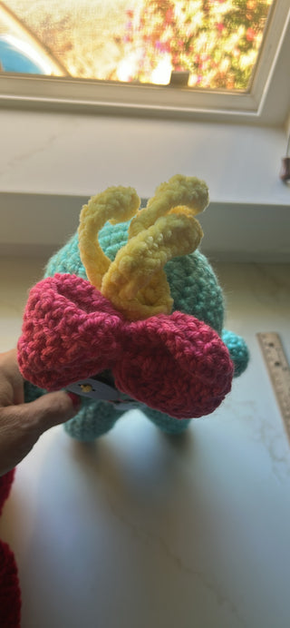 handmade crochet amigurumi doll of Scrump