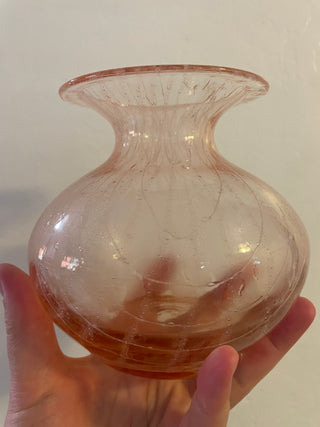 Pink art glass vase