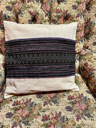 Hemp Cross-stitch Braided Thread Applique Pillow Cases|113579