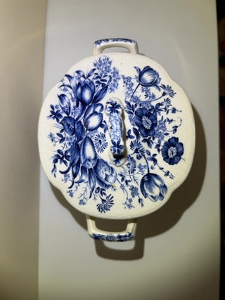 Dover Blue Lidded Sugar Bowl by Johnson Bros. England