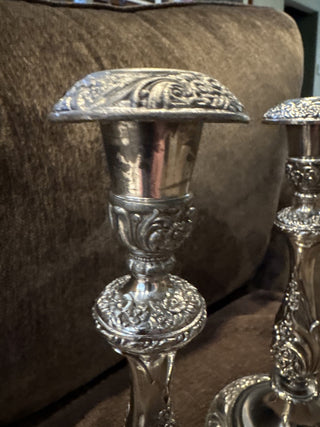 Vtg Pair Rogers Heritage 1847 Silverplate Candlesticks-KL RCD