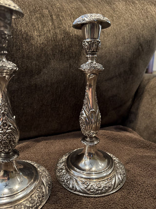 Vtg Pair Rogers Heritage 1847 Silverplate Candlesticks-KL RCD