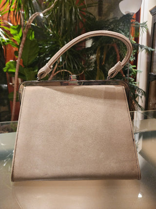 1960s Purse Vinyl Ivory w/ buckles|78194