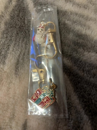 SET OF 2 festive Christmas snowman and gift box enamel charms
