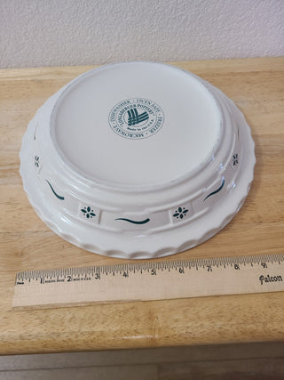 Longaberger Pottery Deep Dish Pie Plate, "Woven Traditions", RCD|93407