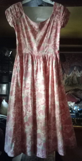50s Jerry Gilden cotton print dress, S/M. MTS