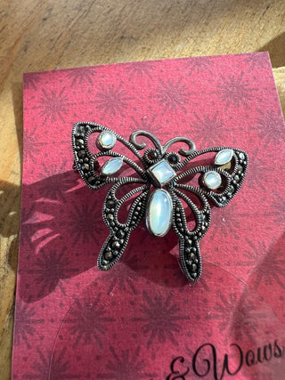 Sterling Marcasite Butterfly Brooch MTS|124169