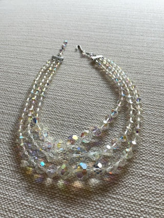 Vintage  aurora borealis crystal necklace