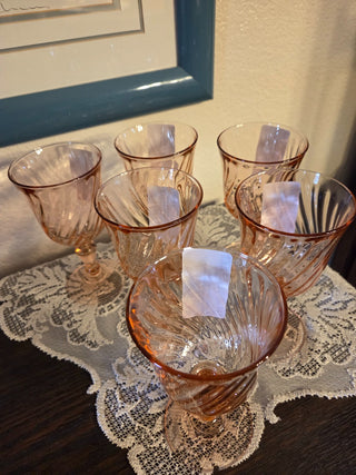 Arcoroc Luminarc Rosaline Pink Swirl Wine Glasses, RCD|123549