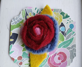 Wool Felted Rose Pin 7