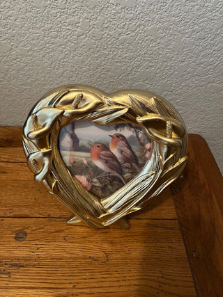 Gold heart with Bird Picture RCD